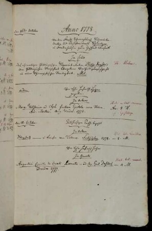 Von dem Fürstl. Schwarzburgl. Superintendenten und Consistorialrath Schmelzer in Frankenhausen zum Geschenk übersandt. - Von Hhn. Hofrath Heyne gegeben. - Aus hiesiger Casse bezahlt. - Von Hhn. Hofrath Heyne.
