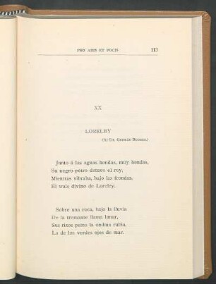 XX Loreley : (Al Dr. Germán Roosen)