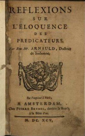 Reflexions sur l'eloquence des predicateurs