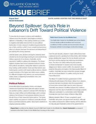 Beyond spillover : Syria’s role in Lebanon’s drift toward political violence