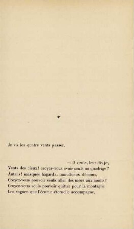 [Je vis les quatre vents passer]