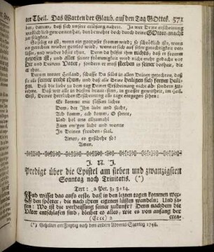 Predigt über die Epistel am sieben und zwanzigsten Sonntag nach Trinitatis.