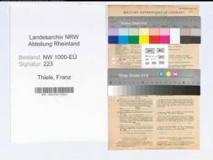 Entnazifizierung Franz Thiele, geb. 14.09.1892 (Verw.Beamter)