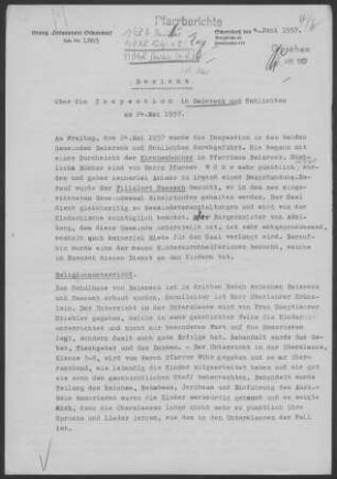 Baiereck-Schlichten: Inspektionsbericht 1957