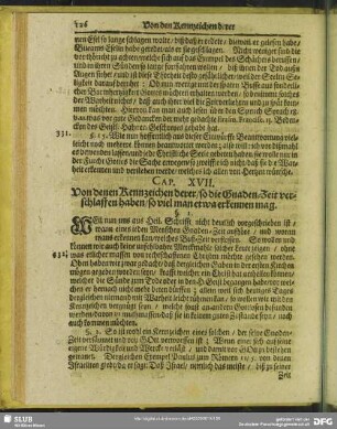 Cap. XVII. Von denen Kennzeichen derer, so die Gnaden-Zeit verschlaffen haben, so viel man etwa erkennen mag