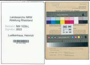 Entnazifizierung Heinrich Luetkenhaus , geb. 14.07.1906 (Priester)