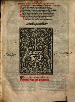 Decretum aureum domini Gratiani : cum suo apparatu