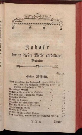 Inhalt der in diesem Werke enthaltenen Materien.