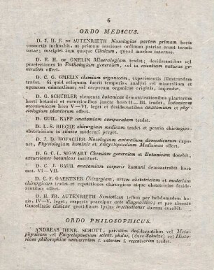 6, Ordo Medicus
