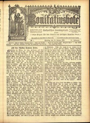 Erste Ausgabe vom Sonntag, den 20. Januar 1901.