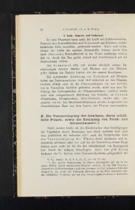 B. Die Verunreinigung der Gewässe, deren schädliche Folgen, sowie die Reinigung von Trink- und Schmutzwasser.