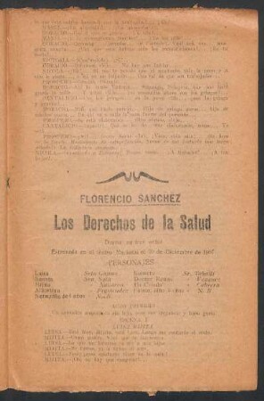 Los derechos de la salud : drama en tres actos