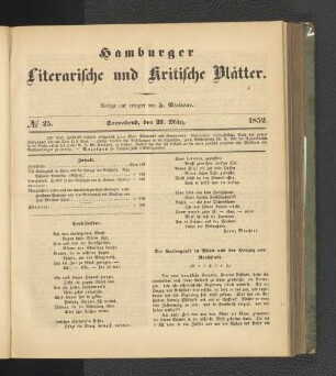 No. 25. 27. März 1852