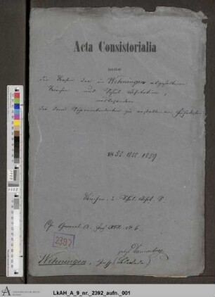 Wehningen: Kosten der Kirchenvisitation, v. a. Erstattung der Fuhrkosten des Superintendenten