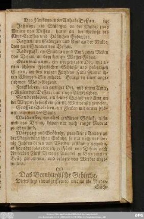(2.) Das Bernburgische Gebiethe.
