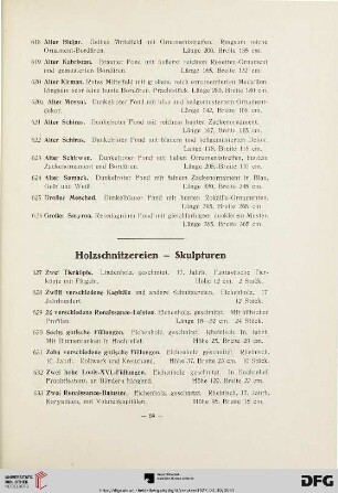 Holzschnitzereien – Skulpturen (Nr. 627-642)