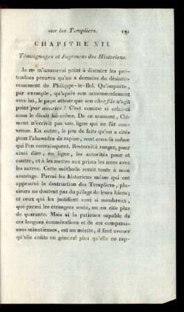 Chapitre XII. Témoignages et Jugemens des Historiens.