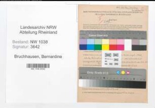Entnazifizierung Bernardine Von Bruchhausen , geb. 30.09.1900 (Lehrerin)