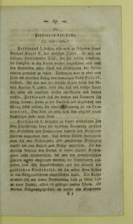 15. Ferdinand der Erste. (J. 1556 - 1564.)