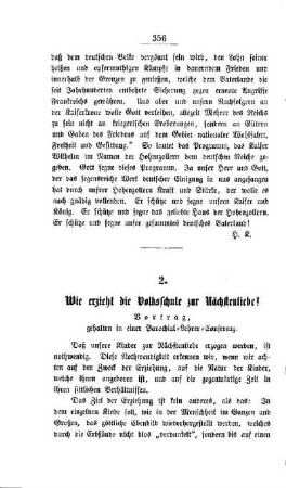 Wie erzieht die Volksschule zur Nächstenliebe?