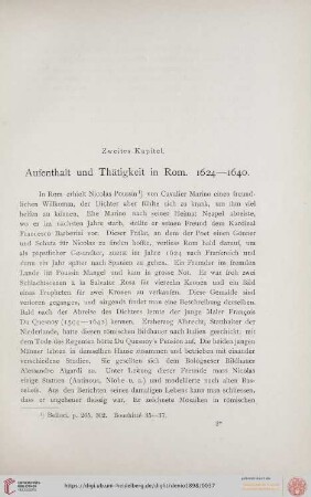 Zweites Kapitel: Aufenthalt und Thätigkeit in Rom 1624 - 1640