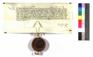 Samstag nach Matthäus; Melior, Bischof von Würzburg für Hans Wolf von Schrozberg verleiht Kälberbach; Siegel.
