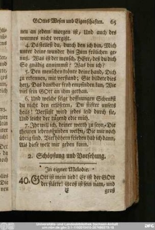 2. Schöpfung und Vorsehung.