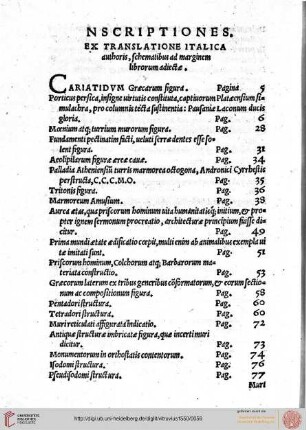 Inscriptiones ex translatione italica authoris