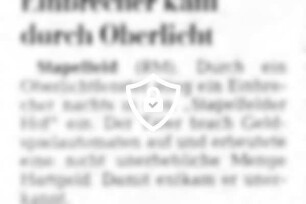 Einbrecher kam durch Oberlicht