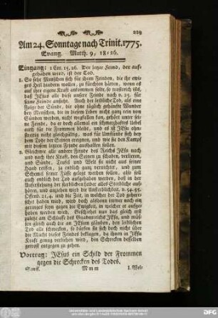 Am 24. Sonntage nach Trinit. 1775. Evang. Matth. 9, 18 - 26.