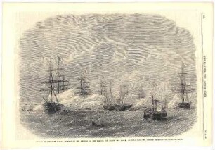 Opening of the Suez-Canal: Arrival of the Empress of the french, on board the "Aigle", at Port Said, the british squadron saluting