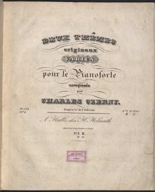 Deux thêmes originaux variés : pour le pianoforte ; oe. 258, 1