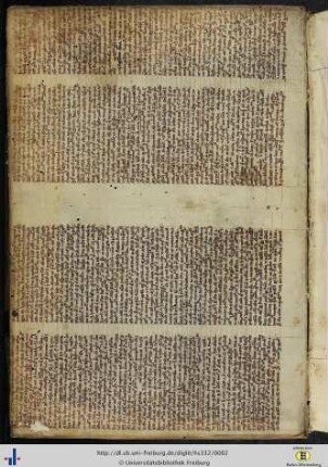 [Vorderer Spiegel] Fragment einer lateinischen Pergamenthandschrift des 14. Jhs.