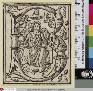 Initiale B mit Christus als Weltenrichter