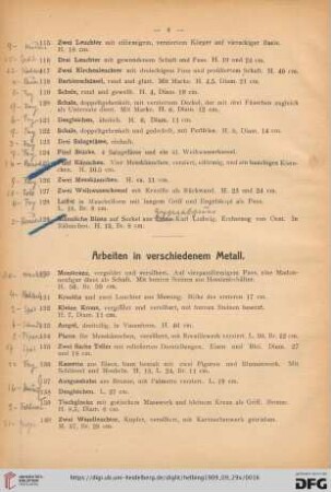 Arbeiten in verschiedenem Metall (Nr. 130-155)