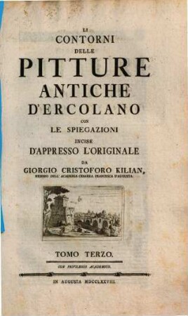 Li Contorni delle pitture antiche d'Ercolano : con le spiegazioni incise d'appresso l'originale, 3
