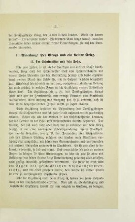 II. Abteilung: Der Große und ein kleiner Krieg