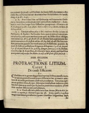 Pars Secunda De Protractione Litium