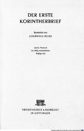 Der erste Korintherbrief