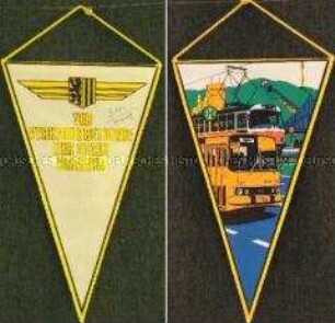 Wimpel der VEB Verkehrbetriebe Dresden, handsigniert von E. Honecker