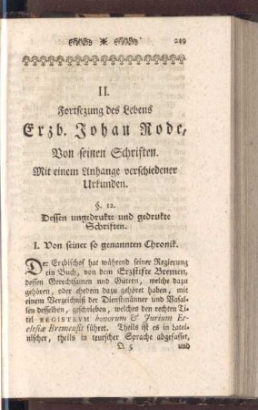 II. Fortsetzung des Lebens Erzb. Johan Rode