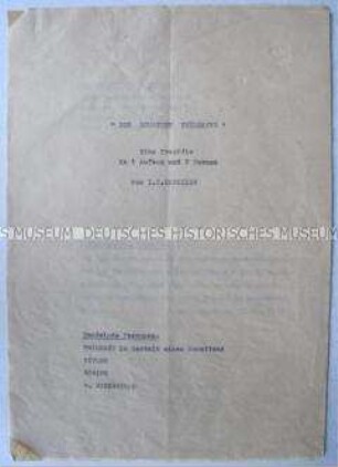 Maschinenschriftliche Abschrift eines Stückes über Ernst Thälmann (Übersetzung?)