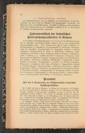 Zusammenschluß der katholischen Heilerziehungsanstalten in Bayern