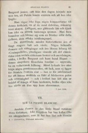 VII. Sur La Pierre Blanche.