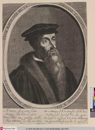 Iohannes Calvinus natus noviodimi X IVL. 1509 denatus genevae XXVII mayus 1564 aet. 54.