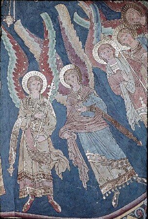 Thronende Muttergottes und die beiden Johannes', umgeben von einem Engelreigen