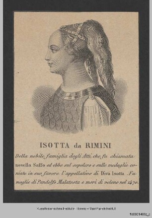 Folge von Bildnissen, Frauenbildnisse : Bildnis der Isotta degli Atti