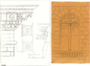 Lange, Ludwig; Lange - Archiv: VI.1 Renaissance in Italien (vorw. Details) - Palazzo Piccolomini in Siena (Details)