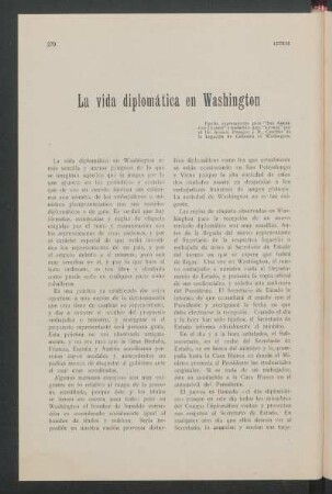 La vida diplomática en Washington