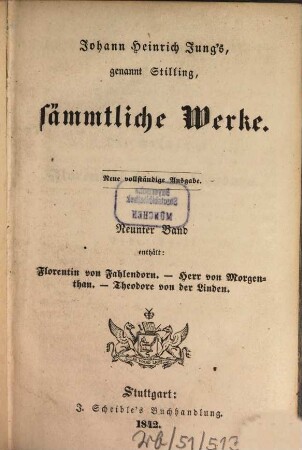 Johann Heinrich Jung's, genannt Stilling, sämmtliche Werke. 9